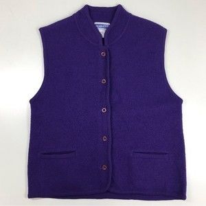 Vintage Pendleton 100% Virgin Wool Vest Blue Purple Button Up Sleeveless